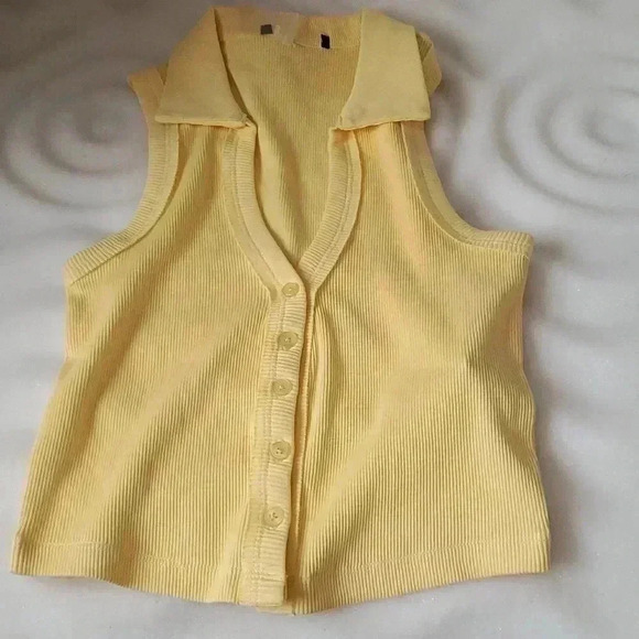 Yellow ribbed top - Picture 1 of 4